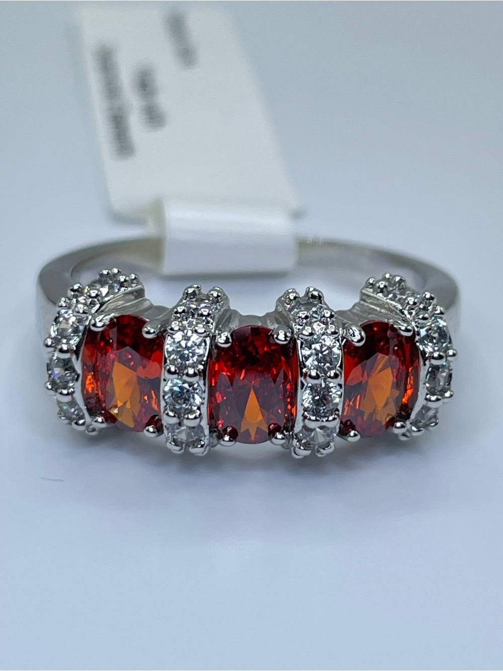 Swarovski Crystal Elements Red White Swarovski Crystal Statement Ring Size 9